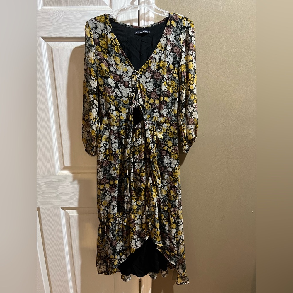 Abercrombie & Fitch moody floral hi-low dress, Size L